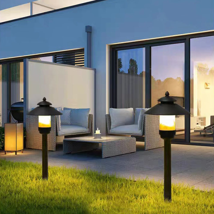 Traditional European Waterproof Half Round Cylinder Aluminum Dolomite 1-Light Outdoor Landscape Lamp For Garden | Stornfield