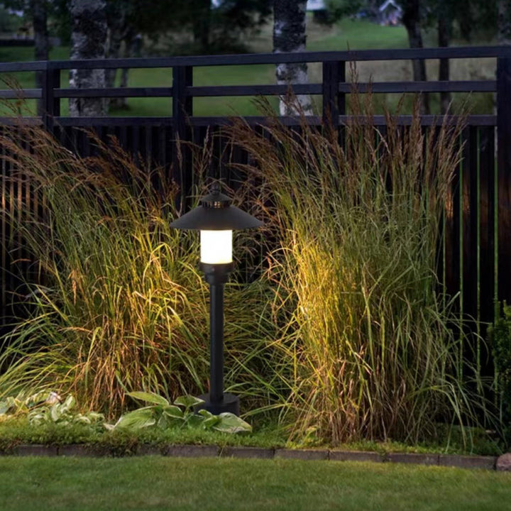 Traditional European Waterproof Half Round Cylinder Aluminum Dolomite 1-Light Outdoor Landscape Lamp For Garden | Stornfield