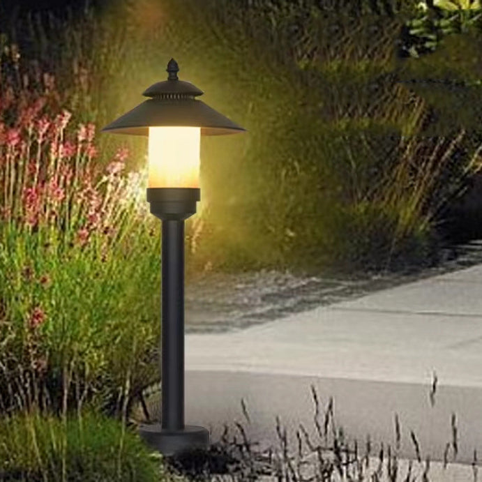 Traditional European Waterproof Half Round Cylinder Aluminum Dolomite 1-Light Outdoor Landscape Lamp For Garden | Stornfield