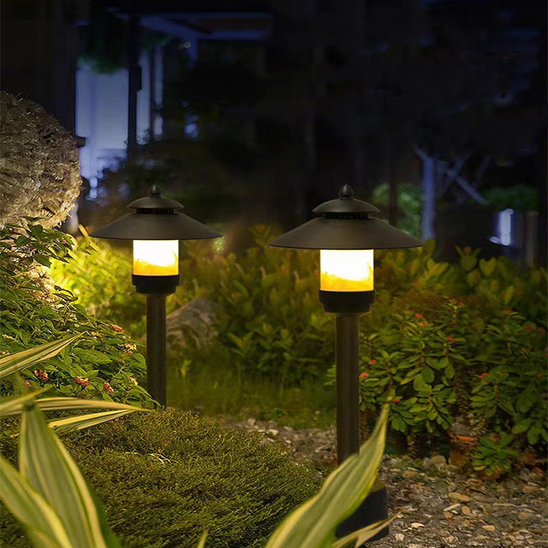Traditional European Waterproof Half Round Cylinder Aluminum Dolomite 1-Light Outdoor Landscape Lamp For Garden | Stornfield