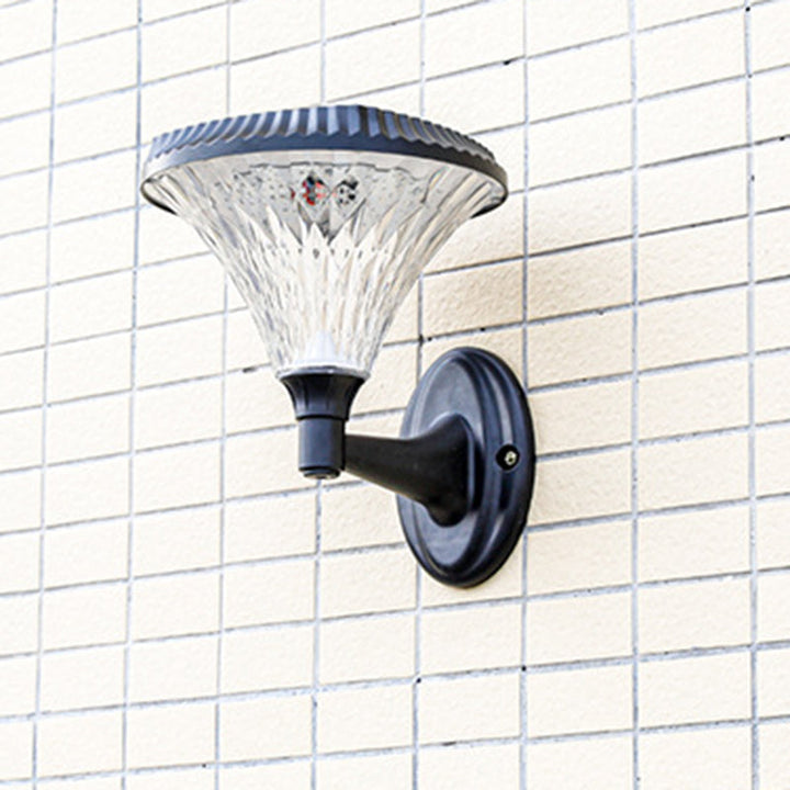 Modern Minimalist Solar Waterproof Diamond Round ABS PC LED Outdoor Light For Outdoor Patio | Stornfield