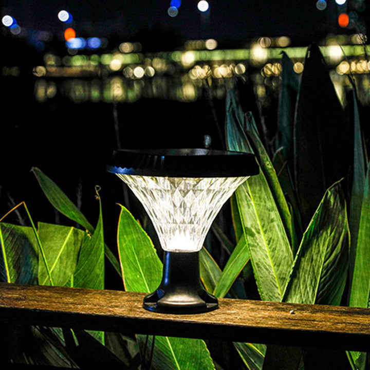 Modern Minimalist Solar Waterproof Diamond Round ABS PC LED Outdoor Light For Outdoor Patio | Stornfield