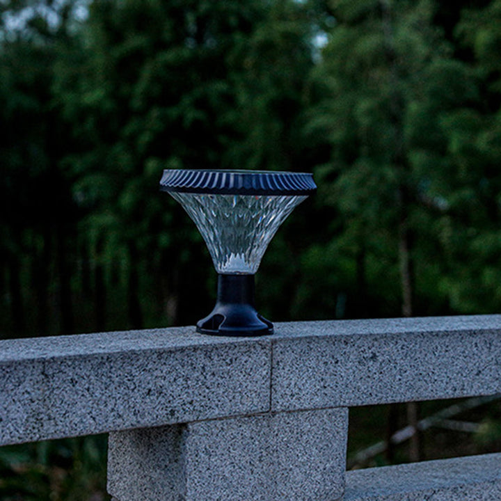 Modern Minimalist Solar Waterproof Diamond Round ABS PC LED Outdoor Light For Outdoor Patio | Stornfield