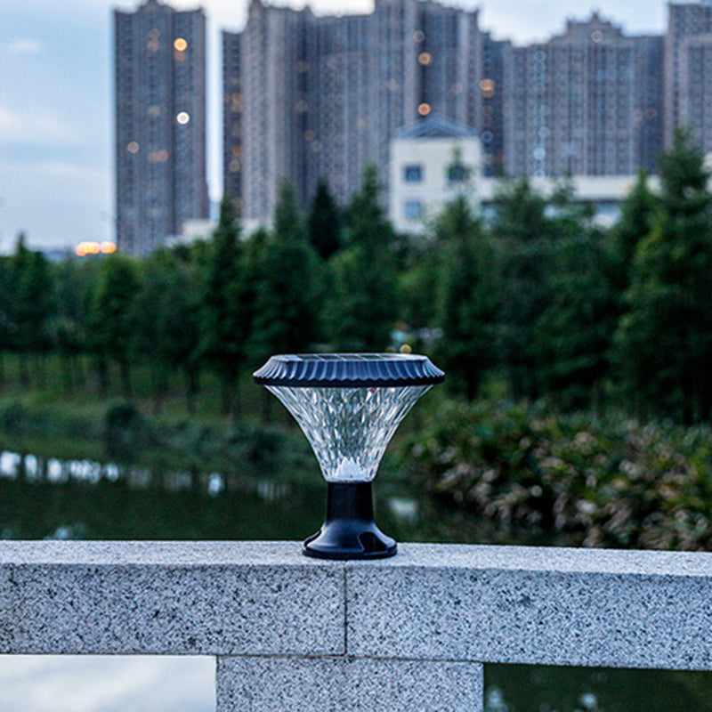 Modern Minimalist Solar Waterproof Diamond Round ABS PC LED Outdoor Light For Outdoor Patio | Stornfield