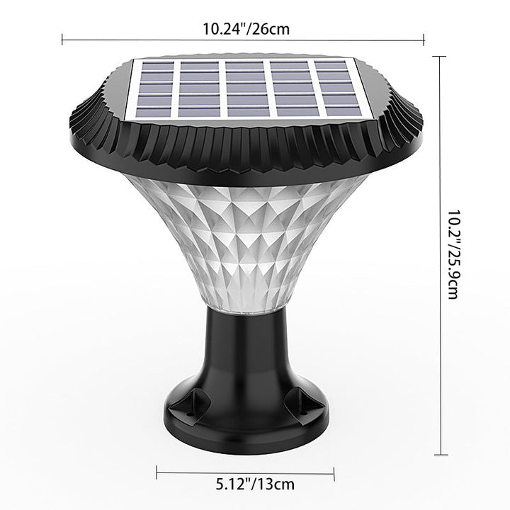 Modern Minimalist Solar Waterproof Diamond Round ABS PC LED Outdoor Light For Outdoor Patio | Stornfield