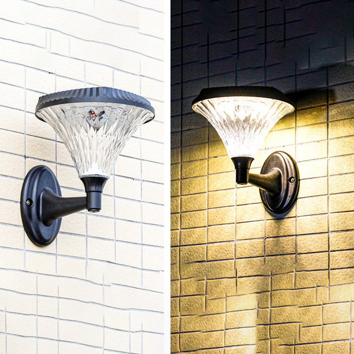 Modern Minimalist Solar Waterproof Diamond Round ABS PC LED Outdoor Light For Outdoor Patio | Stornfield