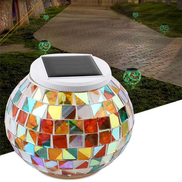 Contemporary Creative Solar Waterproof Sphere Square Plastic Glass LED Outdoor Landscape For Outdoor Patio | Stornfield