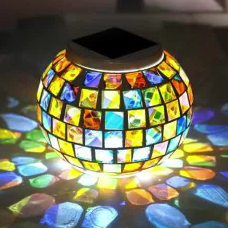 Contemporary Creative Solar Waterproof Sphere Square Plastic Glass LED Outdoor Landscape For Outdoor Patio | Stornfield
