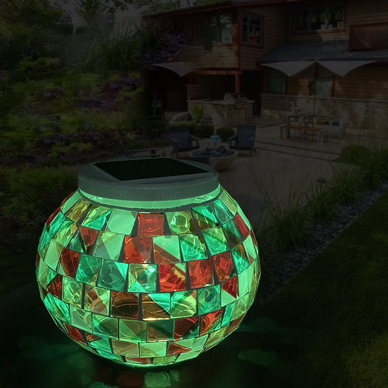 Contemporary Creative Solar Waterproof Sphere Square Plastic Glass LED Outdoor Landscape For Outdoor Patio | Stornfield
