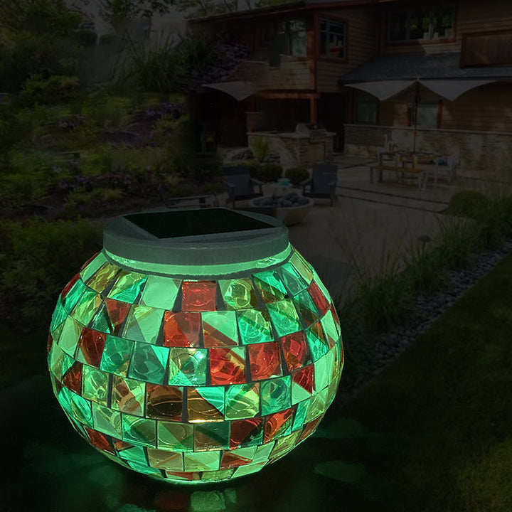 Contemporary Creative Solar Waterproof Sphere Square Plastic Glass LED Outdoor Landscape For Outdoor Patio | Stornfield