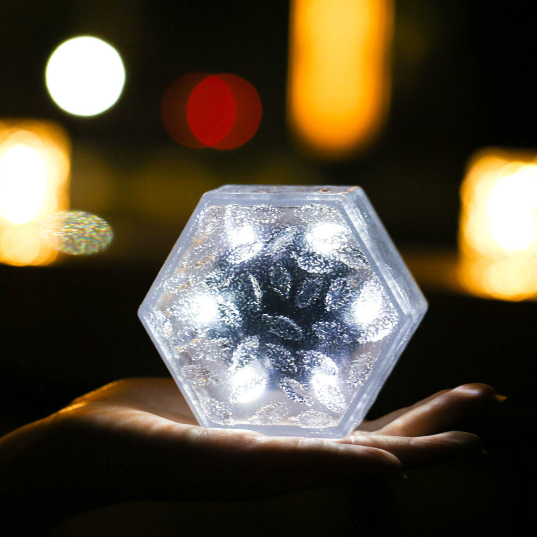 Modern Minimalist Solar Waterproof Hexagonal Ice Tile ABS PVC LED Lawn Landscape Light For Outdoor Patio | Stornfield