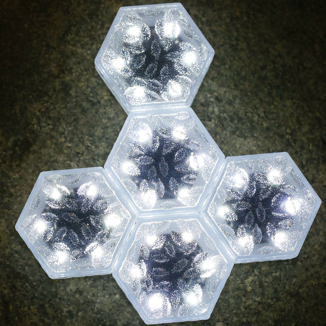 Modern Minimalist Solar Waterproof Hexagonal Ice Tile ABS PVC LED Lawn Landscape Light For Outdoor Patio | Stornfield