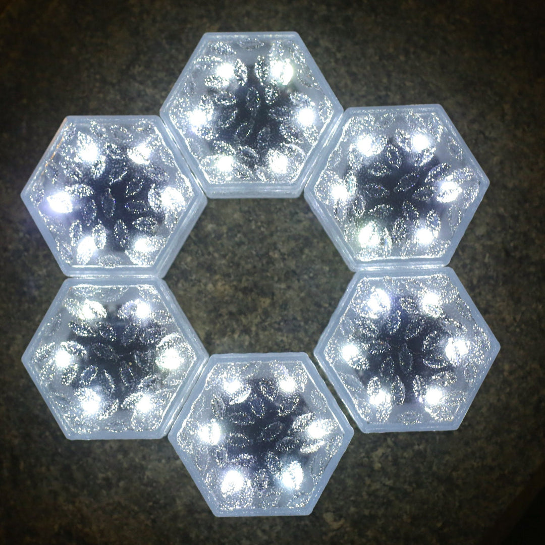 Modern Minimalist Solar Waterproof Hexagonal Ice Tile ABS PVC LED Lawn Landscape Light For Outdoor Patio | Stornfield