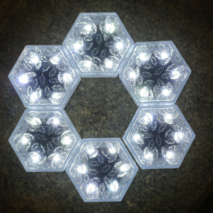 Modern Minimalist Solar Waterproof Hexagonal Ice Tile ABS PVC LED Lawn Landscape Light For Outdoor Patio | Stornfield