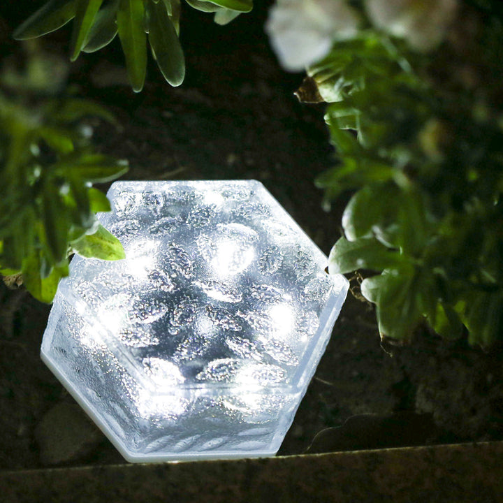 Modern Minimalist Solar Waterproof Hexagonal Ice Tile ABS PVC LED Lawn Landscape Light For Outdoor Patio | Stornfield