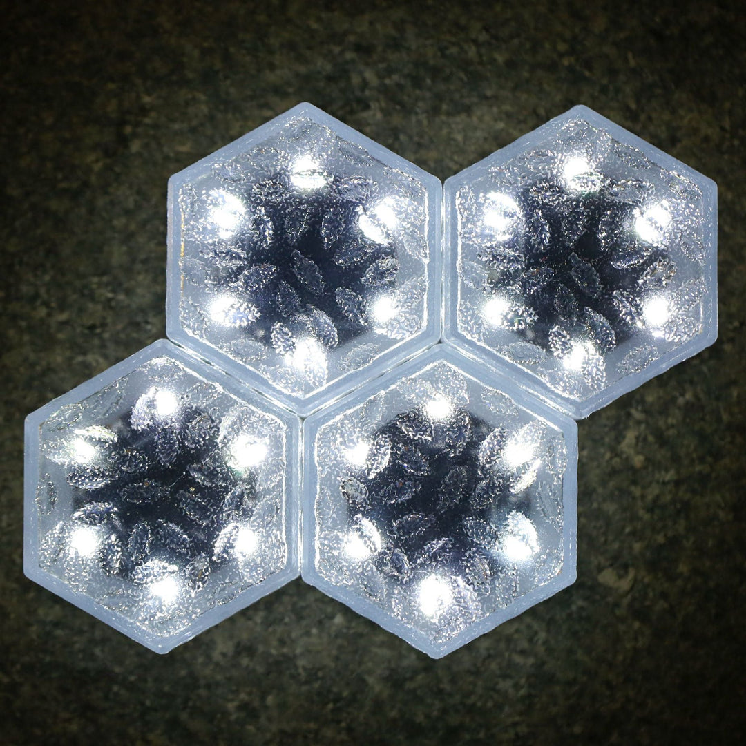 Modern Minimalist Solar Waterproof Hexagonal Ice Tile ABS PVC LED Lawn Landscape Light For Outdoor Patio | Stornfield