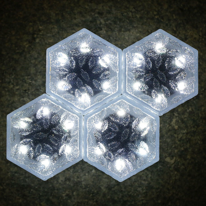 Modern Minimalist Solar Waterproof Hexagonal Ice Tile ABS PVC LED Lawn Landscape Light For Outdoor Patio | Stornfield
