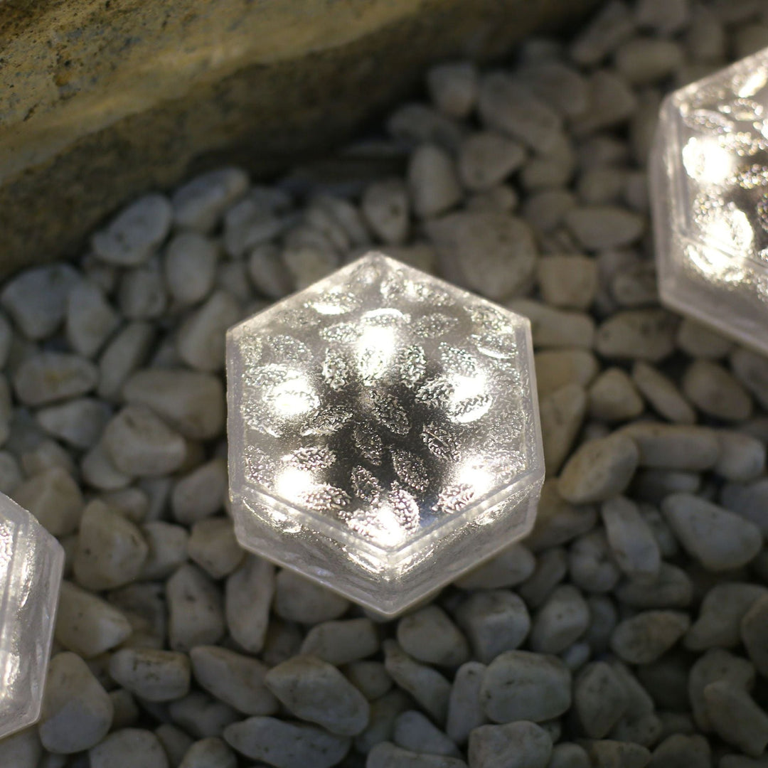 Modern Minimalist Solar Waterproof Hexagonal Ice Tile ABS PVC LED Lawn Landscape Light For Outdoor Patio | Stornfield