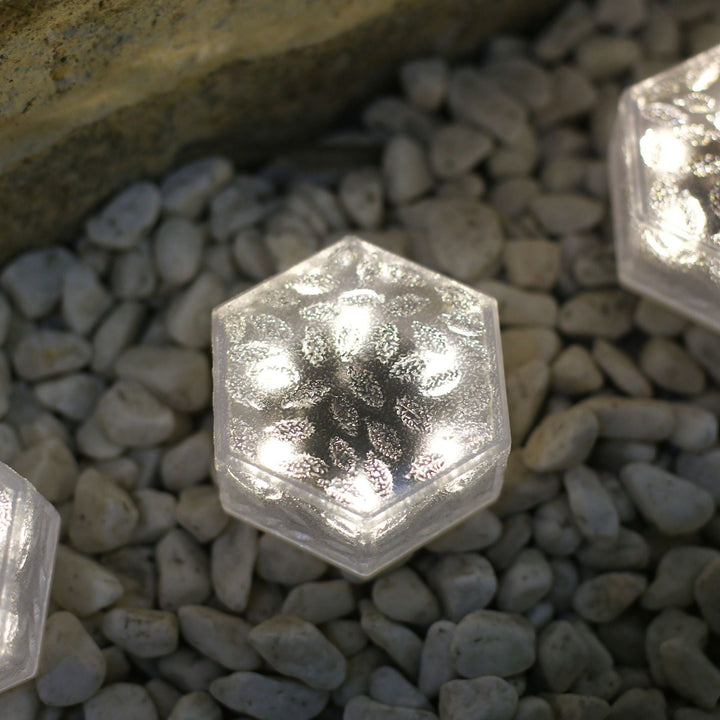 Modern Minimalist Solar Waterproof Hexagonal Ice Tile ABS PVC LED Lawn Landscape Light For Outdoor Patio | Stornfield