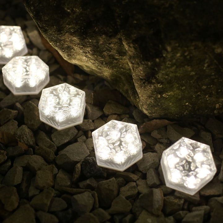 Modern Minimalist Solar Waterproof Hexagonal Ice Tile ABS PVC LED Lawn Landscape Light For Outdoor Patio | Stornfield