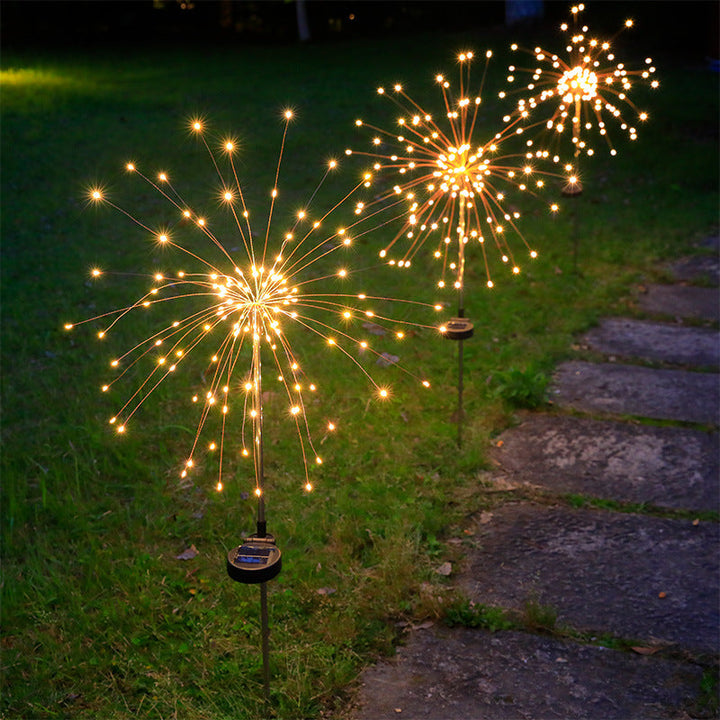Contemporary Industrial Solar Firework Stainless Steel LED Waterproof Lawn Insert Light For Outdoor Patio | Stornfield