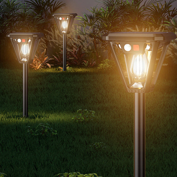 Contemporary Industrial Human Body Sensing LED Solar Waterproof Lawn Insert Light For Outdoor Patio | Stornfield