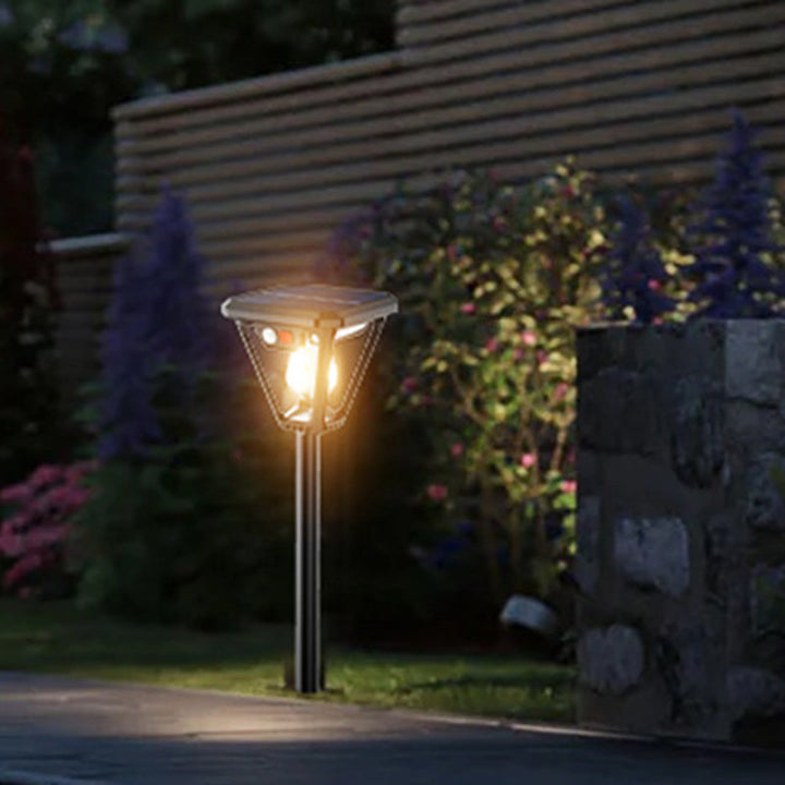 Contemporary Industrial Human Body Sensing LED Solar Waterproof Lawn Insert Light For Outdoor Patio | Stornfield