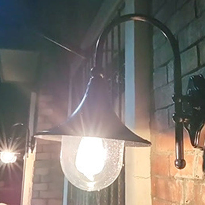 Contemporary Simplicity Aluminum Trumpet Shade Glass 1-Light Outdoor Wall Sconce Lamp For Garden | Stornfield