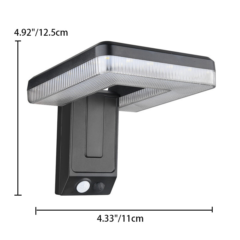Contemporary Industrial Square ABS Solar Waterproof LED Outdoor Wall Sconce Lamp For Garden | Stornfield