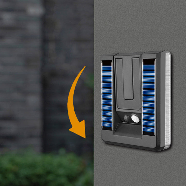 Contemporary Industrial Square ABS Solar Waterproof LED Outdoor Wall Sconce Lamp For Garden | Stornfield