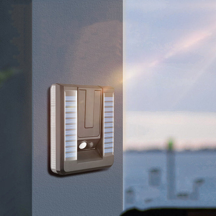 Contemporary Industrial Square ABS Solar Waterproof LED Outdoor Wall Sconce Lamp For Garden | Stornfield