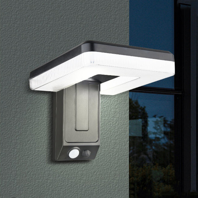 Contemporary Industrial Square ABS Solar Waterproof LED Outdoor Wall Sconce Lamp For Garden | Stornfield
