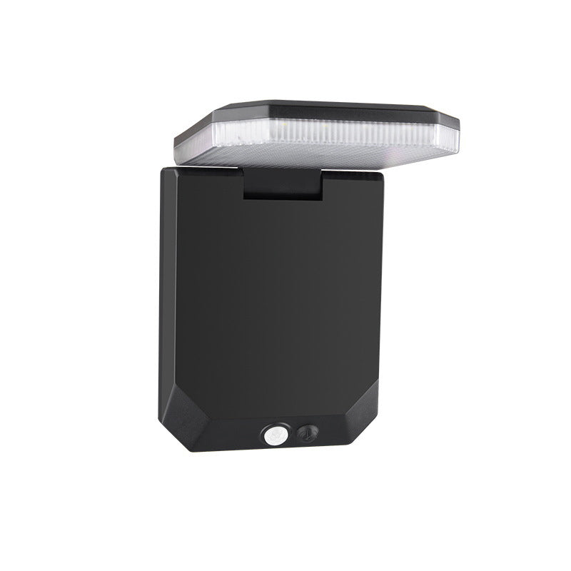 Contemporary Industrial Square ABS Solar Waterproof LED Outdoor Wall Sconce Lamp For Garden | Stornfield