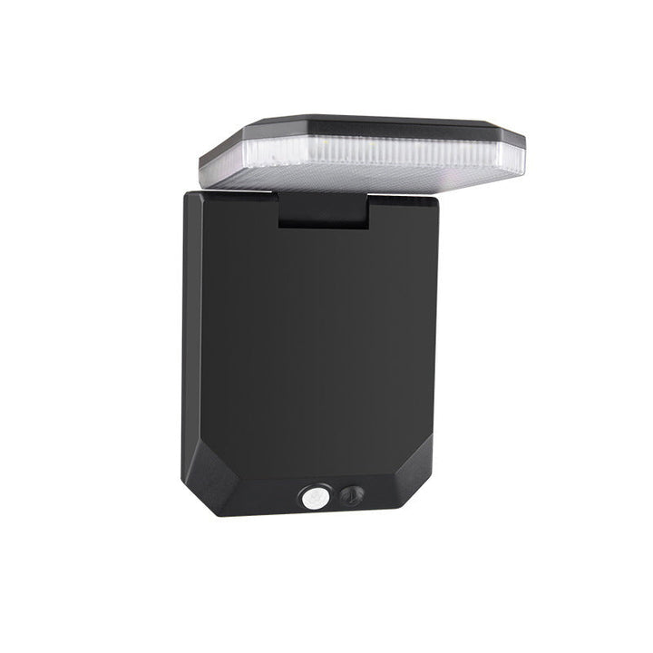 Contemporary Industrial Square ABS Solar Waterproof LED Outdoor Wall Sconce Lamp For Garden | Stornfield