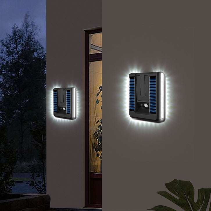 Contemporary Industrial Square ABS Solar Waterproof LED Outdoor Wall Sconce Lamp For Garden | Stornfield