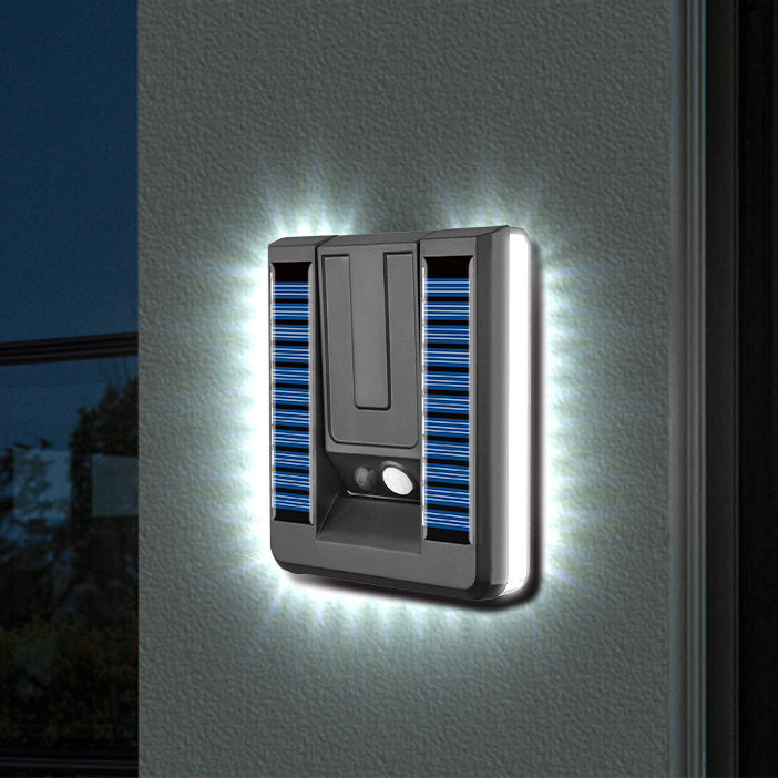 Contemporary Industrial Square ABS Solar Waterproof LED Outdoor Wall Sconce Lamp For Garden | Stornfield