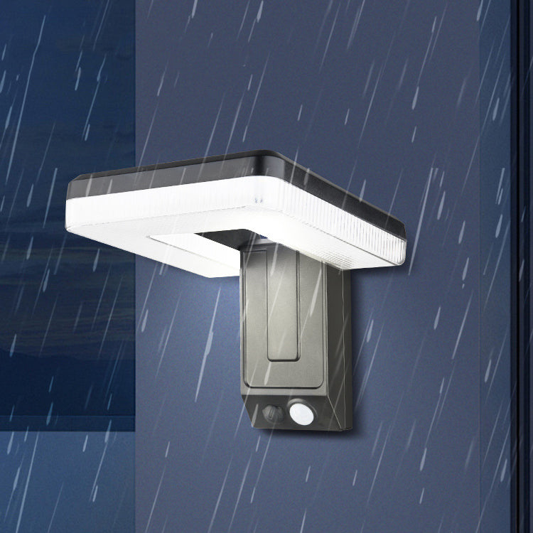 Contemporary Industrial Square ABS Solar Waterproof LED Outdoor Wall Sconce Lamp For Garden | Stornfield