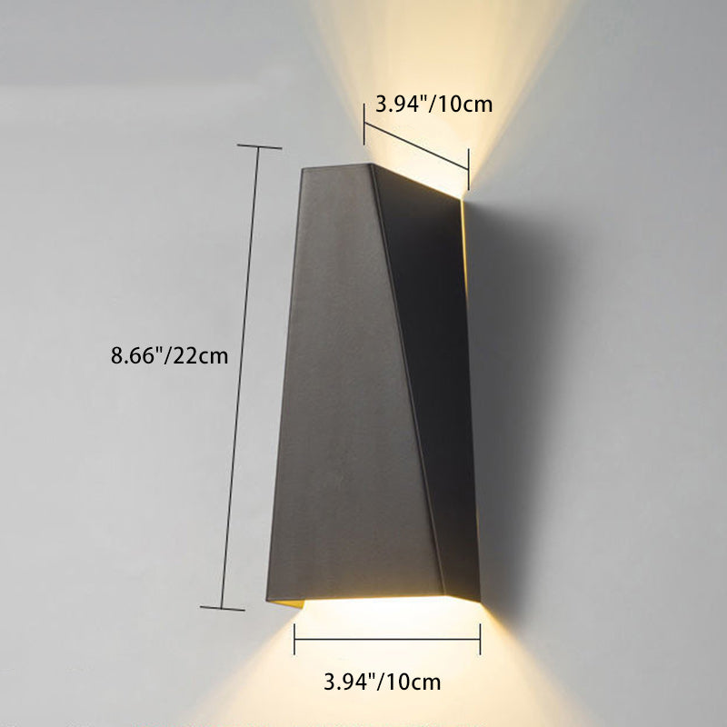 Modern Minimalist Aluminum Up And Down Illuminated LED Wall Sconce Lamp For Outdoor Patio | Stornfield