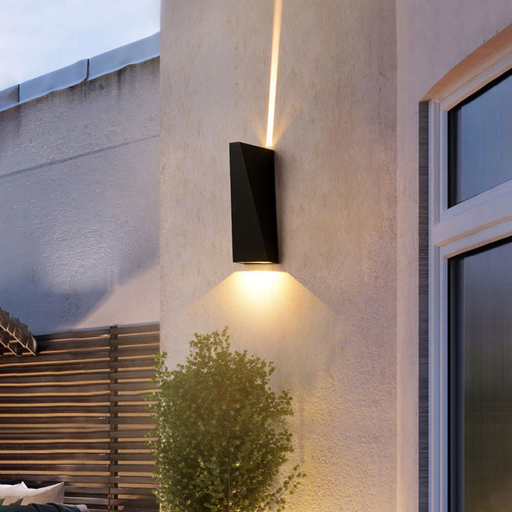 Modern Minimalist Aluminum Up And Down Illuminated LED Wall Sconce Lamp For Outdoor Patio | Stornfield