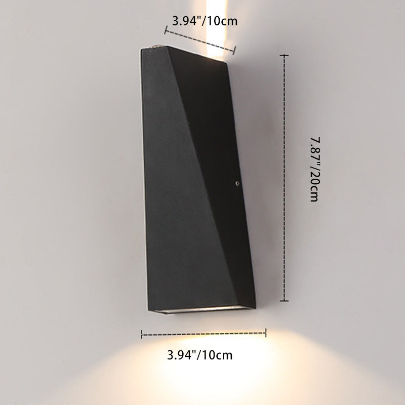 Modern Minimalist Aluminum Up And Down Illuminated LED Wall Sconce Lamp For Outdoor Patio | Stornfield