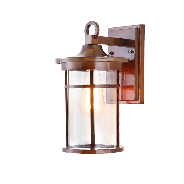 Contemporary Industrial Cylinder Aluminum Glass Shade 1-Light Waterproof Wall Sconce Lamp For Outdoor Patio | Stornfield