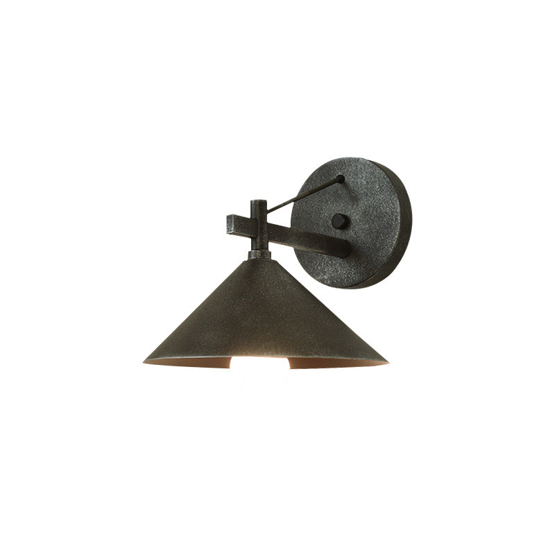 Contemporary Nordic Iron Geometric Cone 1-Light Outdoor Waterproof Wall Sconce Lamp For Garden | Stornfield