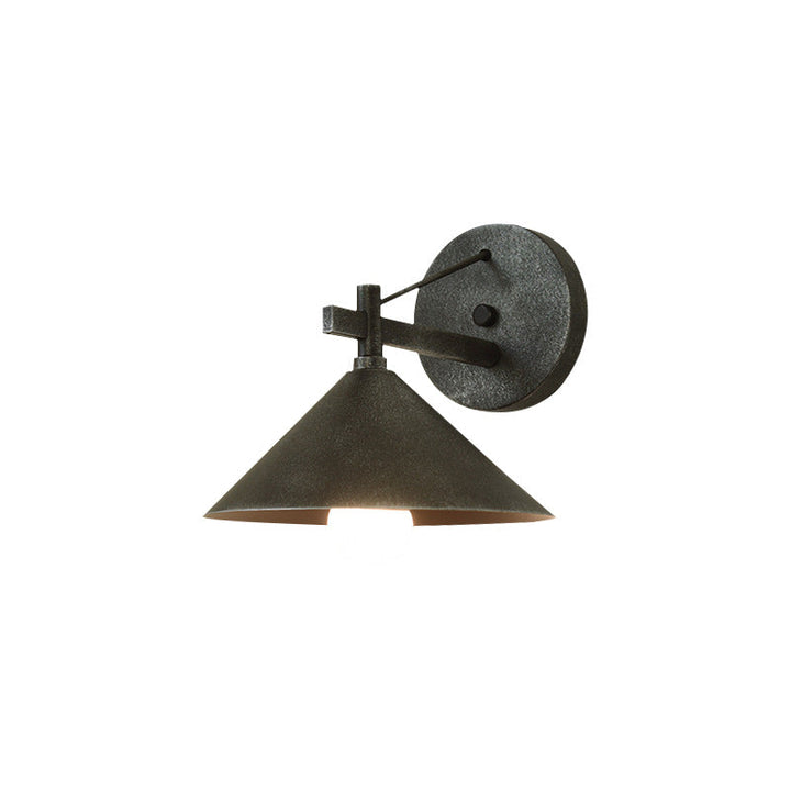 Contemporary Nordic Iron Geometric Cone 1-Light Outdoor Waterproof Wall Sconce Lamp For Garden | Stornfield