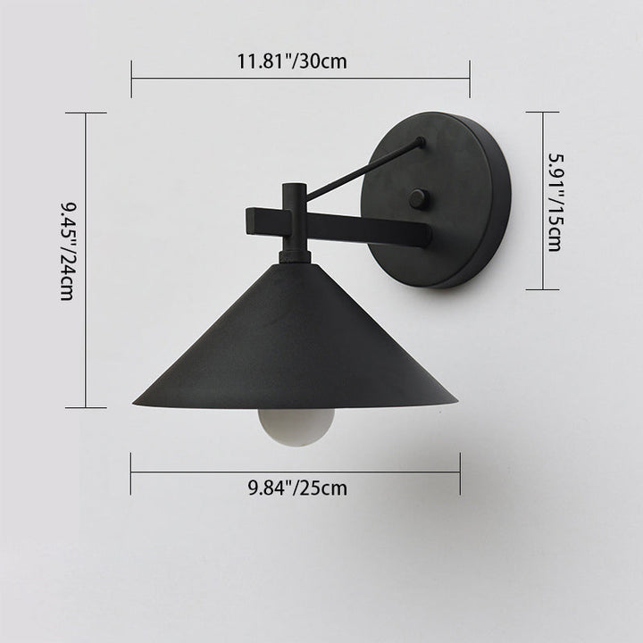 Contemporary Nordic Iron Geometric Cone 1-Light Outdoor Waterproof Wall Sconce Lamp For Garden | Stornfield