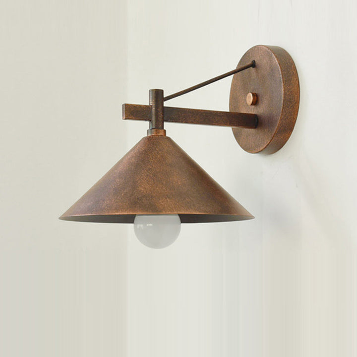 Contemporary Nordic Iron Geometric Cone 1-Light Outdoor Waterproof Wall Sconce Lamp For Garden | Stornfield