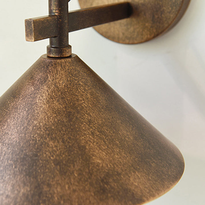 Contemporary Nordic Iron Geometric Cone 1-Light Outdoor Waterproof Wall Sconce Lamp For Garden | Stornfield