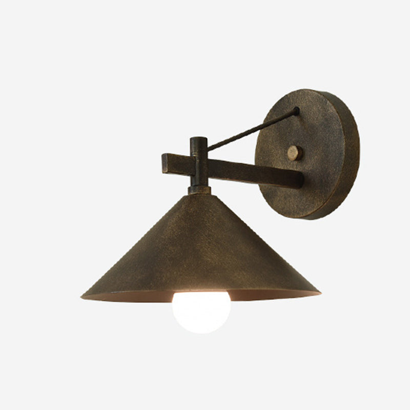 Contemporary Nordic Iron Geometric Cone 1-Light Outdoor Waterproof Wall Sconce Lamp For Garden | Stornfield