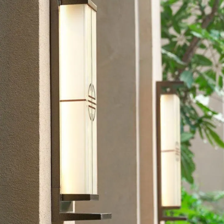Contemporary Industrial Rectangular Aluminum Stainless Steel LED Outdoor Solar Wall Sconce Lamp For Outdoor Patio | Stornfield
