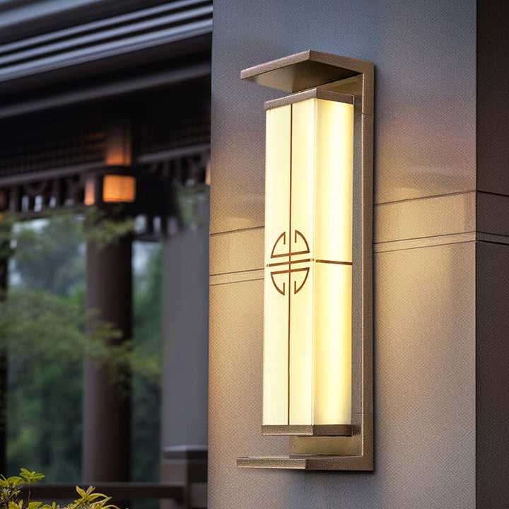 Contemporary Industrial Rectangular Aluminum Stainless Steel LED Outdoor Solar Wall Sconce Lamp For Outdoor Patio | Stornfield