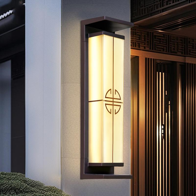Contemporary Industrial Rectangular Aluminum Stainless Steel LED Outdoor Solar Wall Sconce Lamp For Outdoor Patio | Stornfield